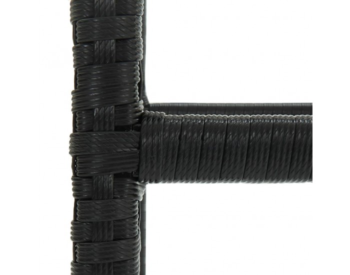 Sonata H Бар табуретки с възглавници, 6 бр, черен полиратан