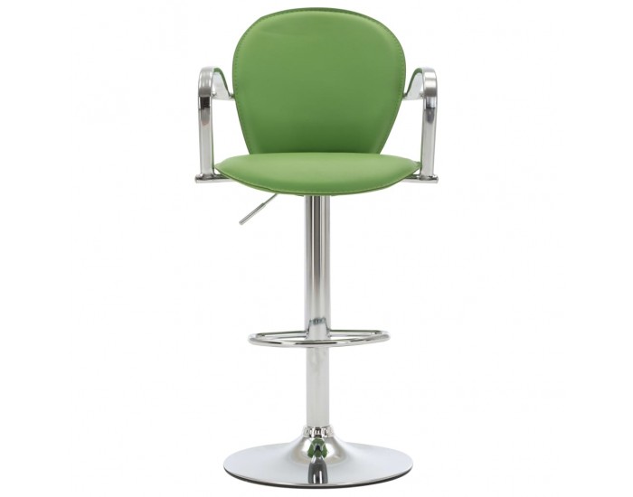 Sonata H Бар табуретки с подлакътници, 2 бр, зелени, изкуствена кожа