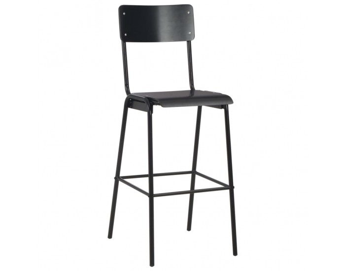 Sonata H Бар столове, 2 бр, черни, твърд шперплат, стомана