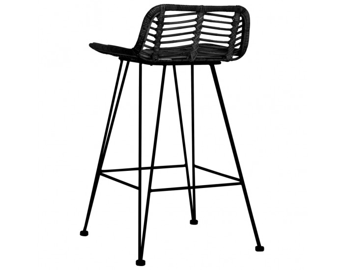 Sonata H Бар столове, 2 бр, черни, ратан