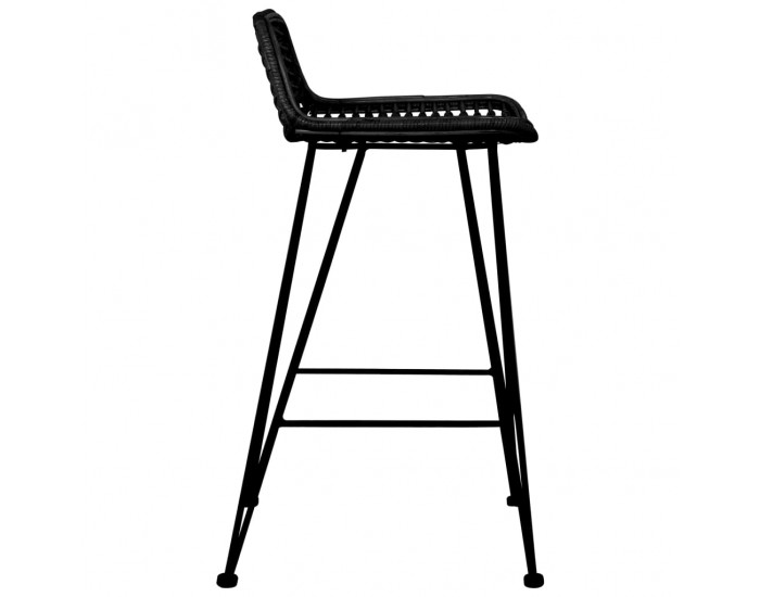 Sonata H Бар столове, 2 бр, черни, ратан