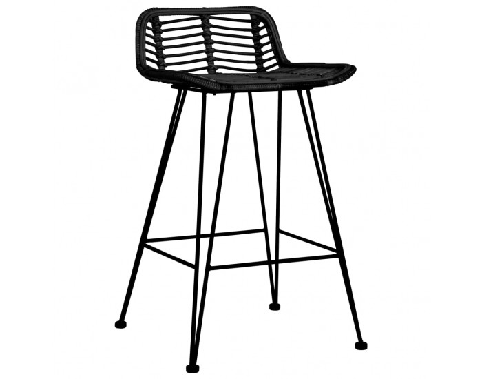 Sonata H Бар столове, 2 бр, черни, ратан