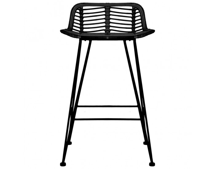 Sonata H Бар столове, 2 бр, черни, ратан
