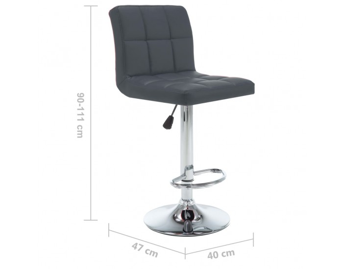 Sonata H Бар табуретки, 2 бр, сиви, изкуствена кожа Sonata H Бар табуретки, 2 бр, сиви, изкуствена кожа