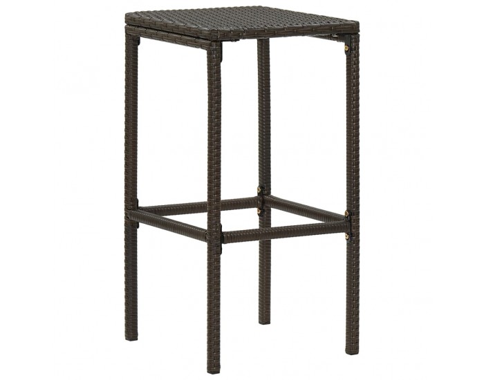 Sonata H Бар табуретки с възглавници, 4 бр, кафяв полиратан