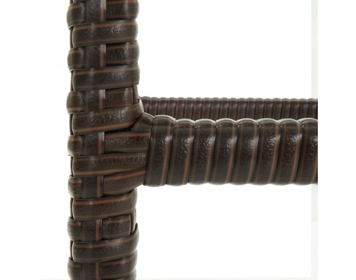 Sonata H Бар табуретки с възглавници, 2 бр, кафяв полиратан