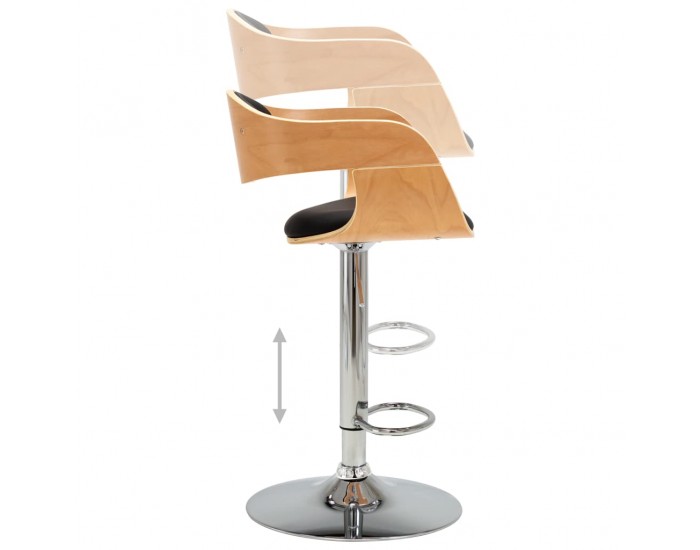 Sonata H Бар табуретка, черна, извито дърво и изкуствена кожа Sonata H Бар табуретка, черна, извито дърво и изкуствена кожа