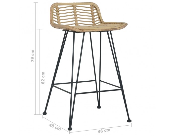 Sonata H Бар столове, 2 бр, естествен ратан