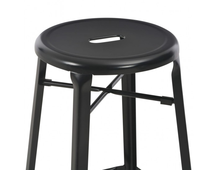 Sonata H Бар табуретки, 4 бр, черни, стомана Sonata H Бар табуретки, 4 бр, черни, стомана