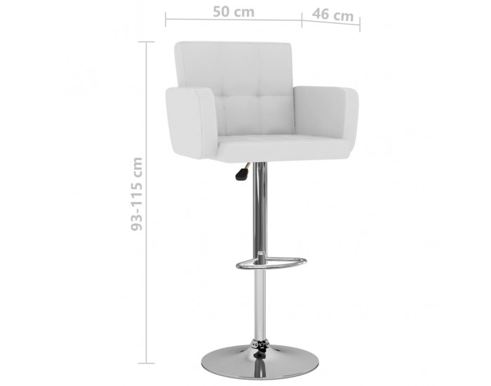 Sonata H Бар табуретки, 2 бр, бели, изкуствена кожа
