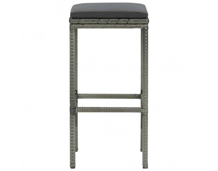 Sonata H Бар табуретки с възглавници, 3 бр, полиратан, сиви Sonata H Бар табуретки с възглавници, 3 бр, полиратан, сиви