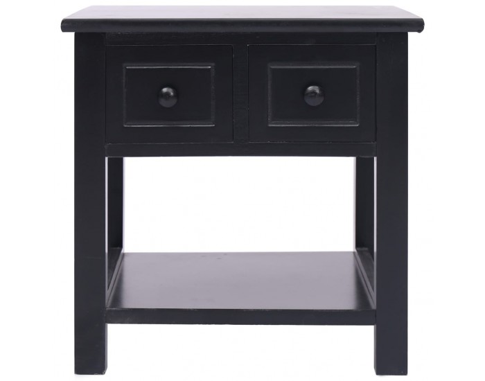 Sonata H Странична маса, черна, 40x40x40 см, дърво от пауловния