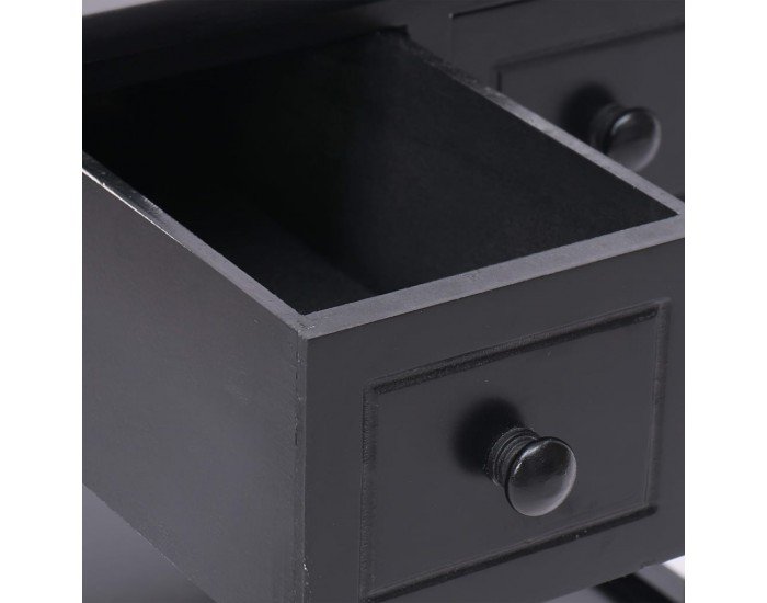 Sonata H Странична маса, черна, 40x40x40 см, дърво от пауловния