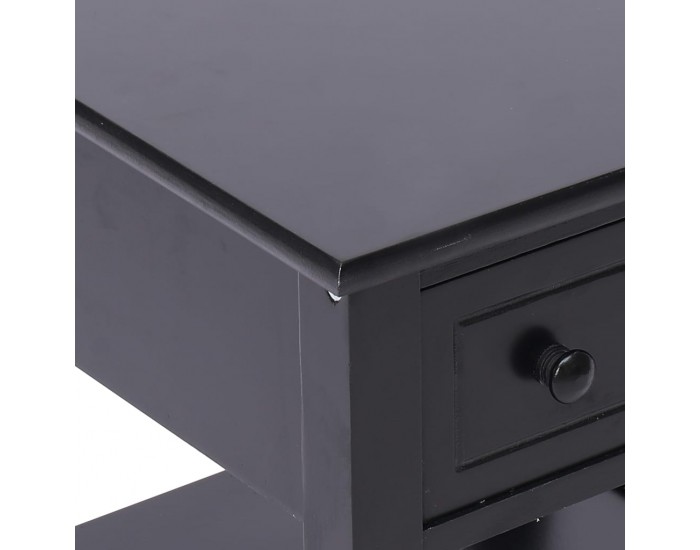 Sonata H Странична маса, черна, 40x40x40 см, дърво от пауловния