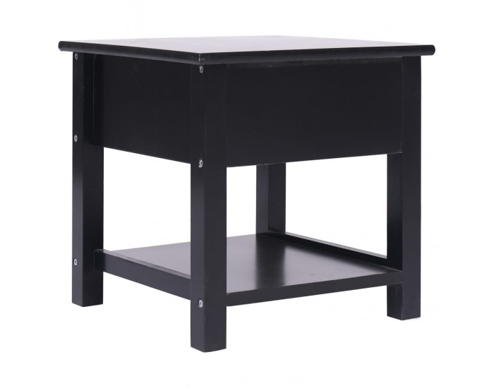 Sonata H Странична маса, черна, 40x40x40 см, дърво от пауловния