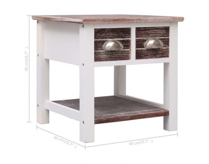 Sonata H Странична маса, кафява, 40x40x40 см, дърво от пауловния