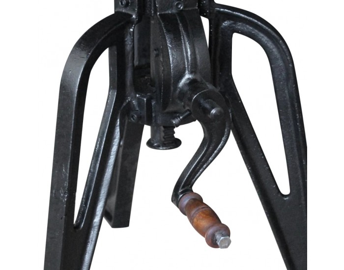 Sonata H Странична маса, регенерирано дърво масив и чугун, 60x(42-63) cм