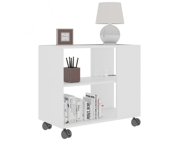 Sonata H Странична маса, бяла, 70x35x55 см, инженерна дървесина