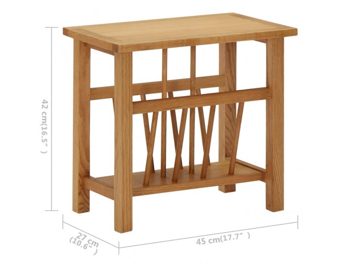 Sonata H Маса за списания, 45x27x42 см, дъбово дърво масив