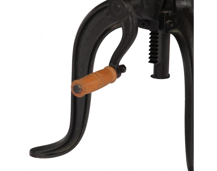 Sonata H Странична маса, 45x(45-62) cм, мангово дърво масив и чугун