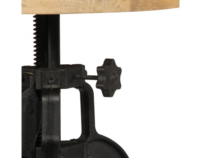 Sonata H Странична маса, 45x(45-62) cм, мангово дърво масив и чугун