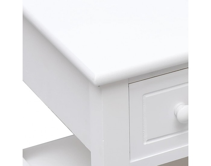 Sonata H Странична маса, бяла, 40x40x40 см, дърво от пауловния