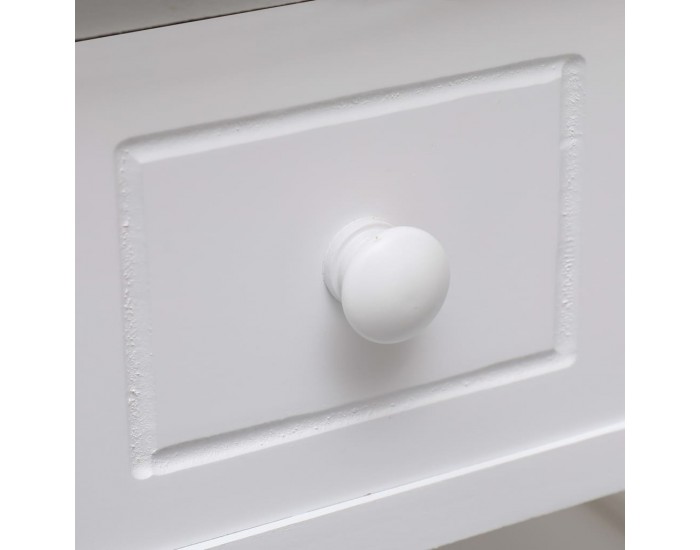 Sonata H Странична маса, бяла, 40x40x40 см, дърво от пауловния