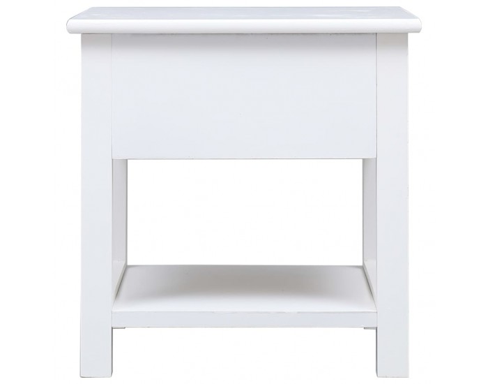 Sonata H Странична маса, бяла, 40x40x40 см, дърво от пауловния