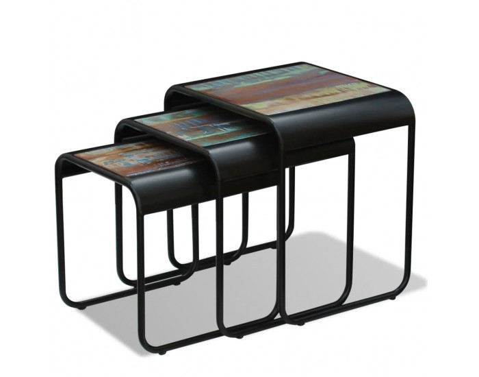 Sonata H Три стифиращи масички за кафе, регенерирано дърво масив