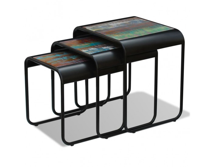 Sonata H Три стифиращи масички за кафе, регенерирано дърво масив