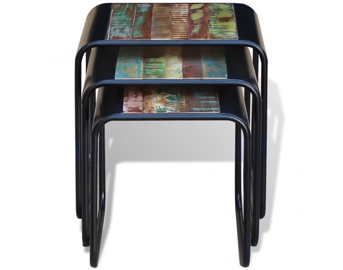 Sonata H Три стифиращи масички за кафе, регенерирано дърво масив