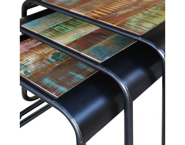 Sonata H Три стифиращи масички за кафе, регенерирано дърво масив