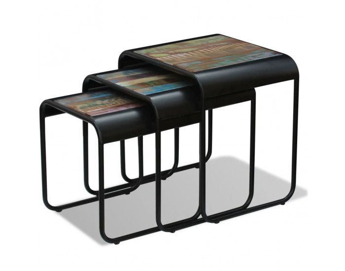 Sonata H Три стифиращи масички за кафе, регенерирано дърво масив