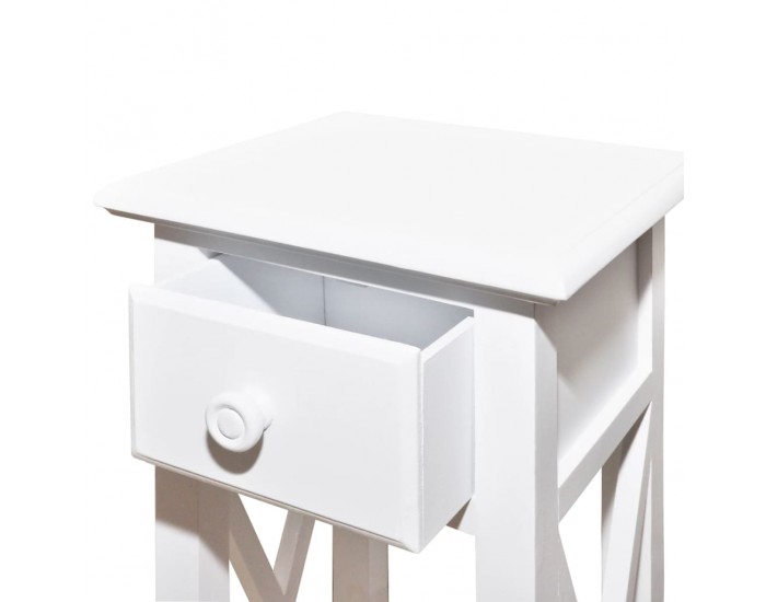 Sonata H Странична маса с чекмедже, бяла