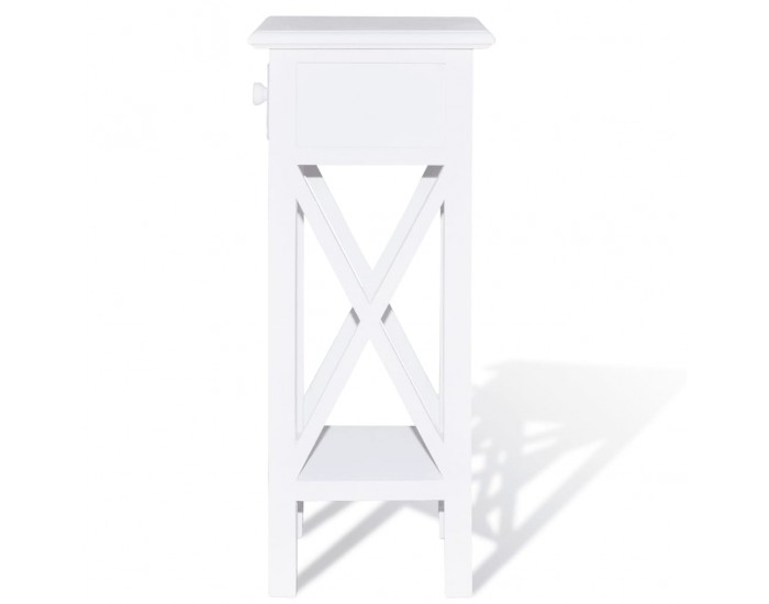 Sonata H Странична маса с чекмедже, бяла
