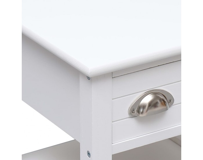 Sonata H Странична маса, бяла, 40x40x40 см, дърво от пауловния