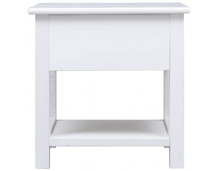 Sonata H Странична маса, бяла, 40x40x40 см, дърво от пауловния