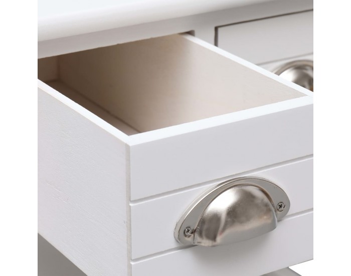 Sonata H Странична маса, бяла, 40x40x40 см, дърво от пауловния