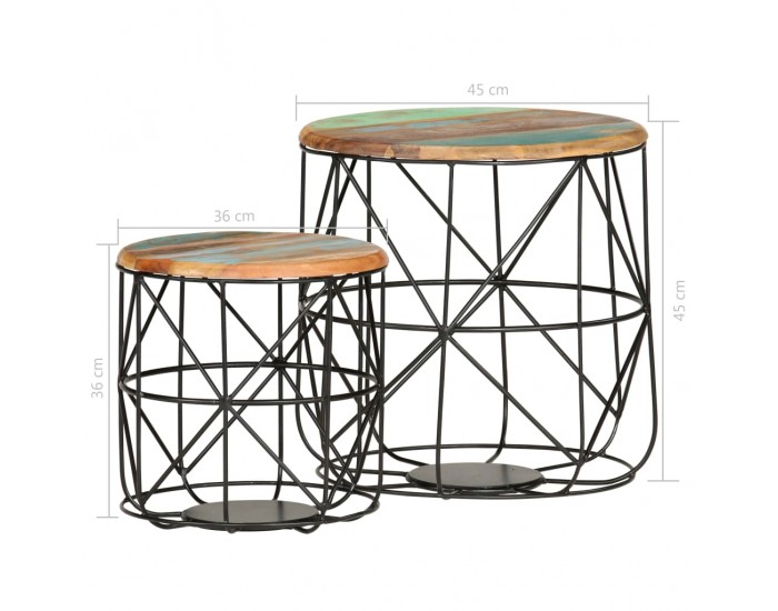 Sonata H Маси за кафе, 2 бр, регенерирано дърво масив