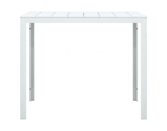 Sonata H Маса за кафе, бяла, 78x78x74 см, HDPE, дървен вид