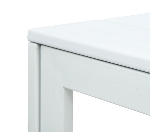 Sonata H Маса за кафе, бяла, 78x78x74 см, HDPE, дървен вид