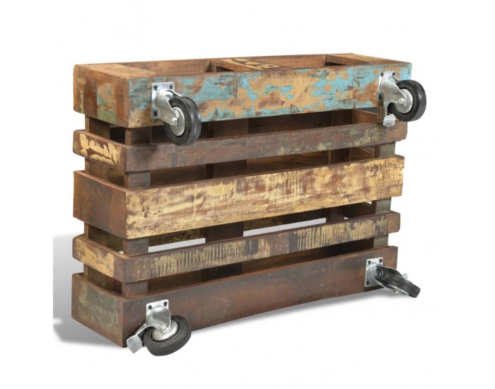 Sonata H Холна маса от регенерирана дървесина, 4 колела