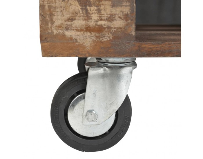 Sonata H Холна маса от регенерирана дървесина, 4 колела