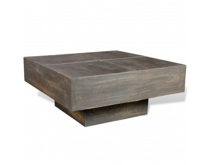 Sonata H Маса за кафе, мангово дърво масив, квадратна, тъмнокафява