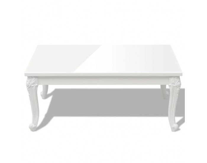 Sonata H Маса за кафе, 100x60x42 cм, силен гланц, бяла