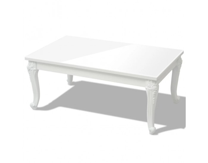 Sonata H Маса за кафе, 100x60x42 cм, силен гланц, бяла