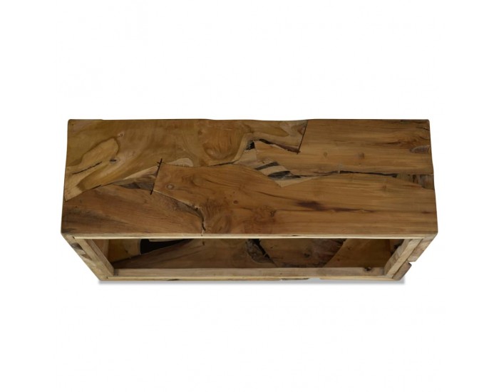 Sonata H Маса за кафе, 90x50x30 см, естествена тикова дървесина, кафява