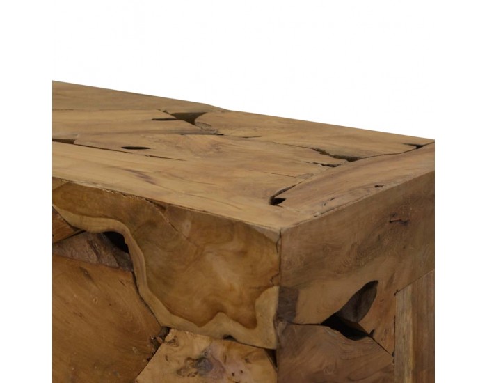 Sonata H Маса за кафе, 90x50x30 см, естествена тикова дървесина, кафява