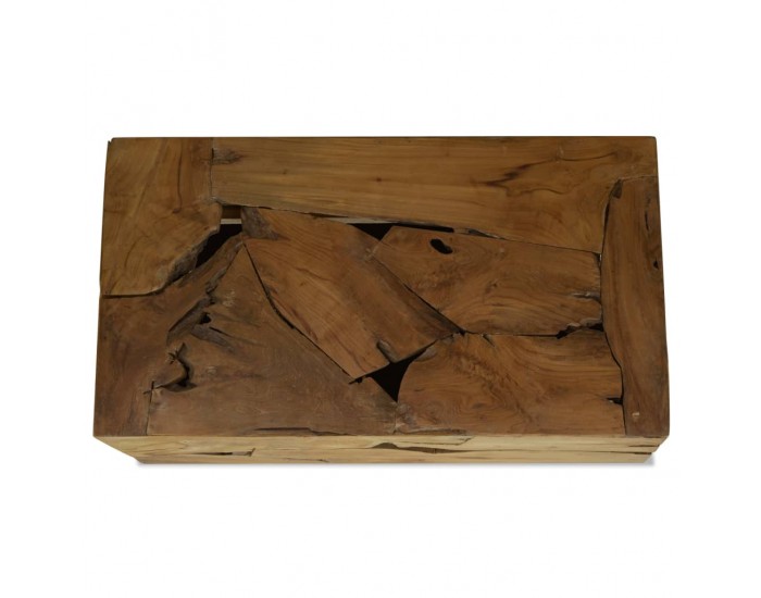 Sonata H Маса за кафе, 90x50x30 см, естествена тикова дървесина, кафява