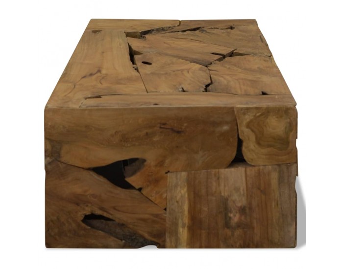 Sonata H Маса за кафе, 90x50x30 см, естествена тикова дървесина, кафява